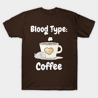 Blood Type Coffee Cat T-Shirt